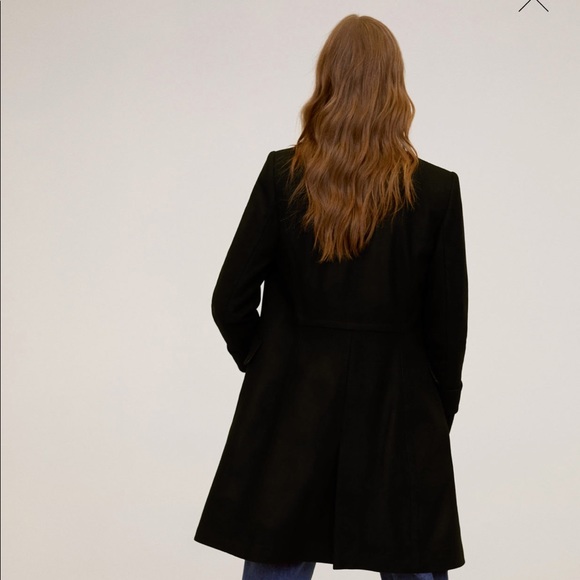 mango black coat gold buttons
